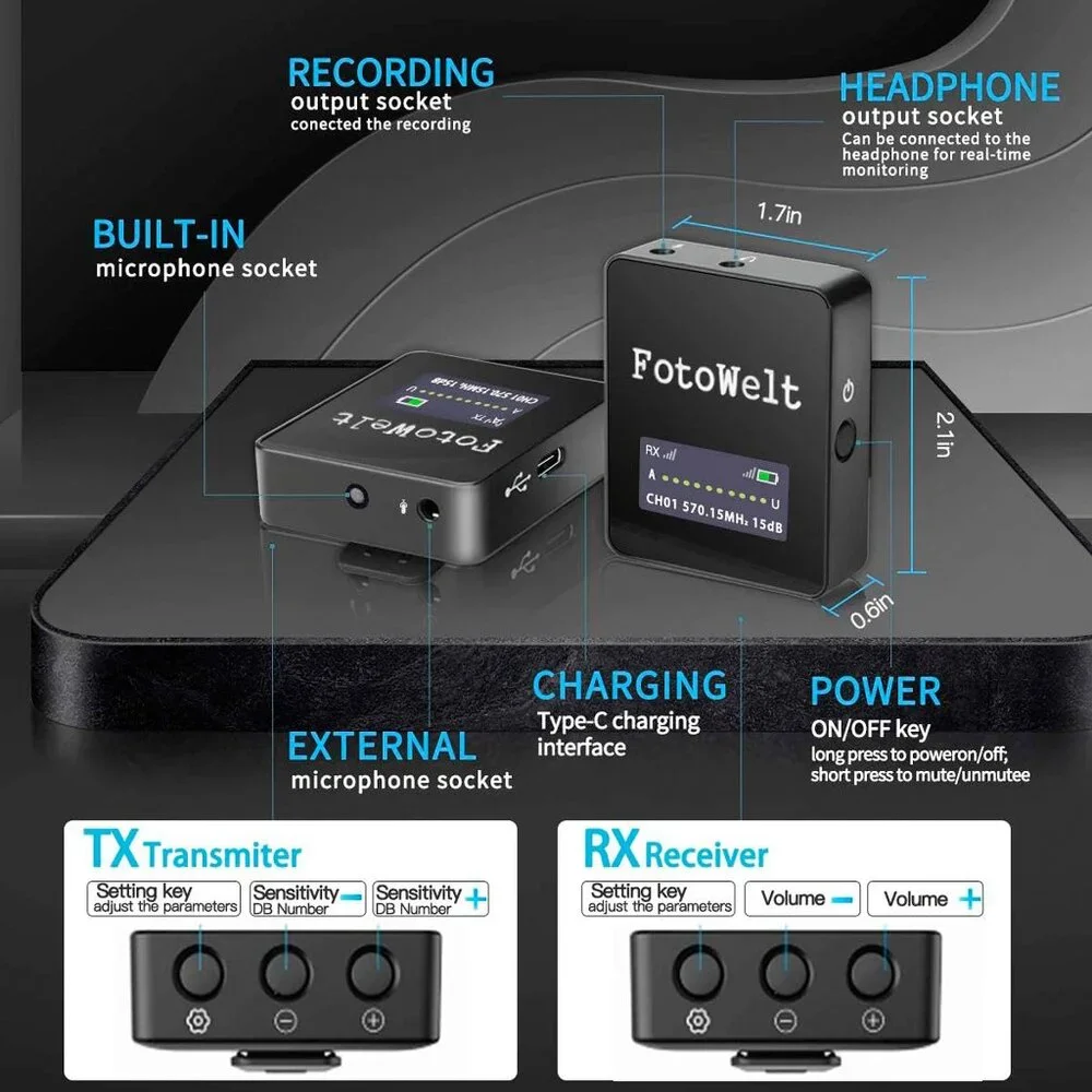 FotoWelt AIR ~ Wireless Microphone System ~ NWOT ~ Excellent